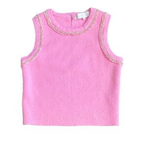 Endless Rose Women's Chain Trim Details Thick Knit Tank Top Pink  Sz S New